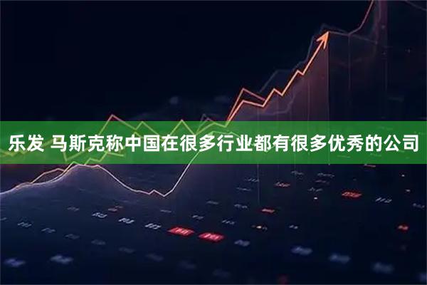 乐发 马斯克称中国在很多行业都有很多优秀的公司