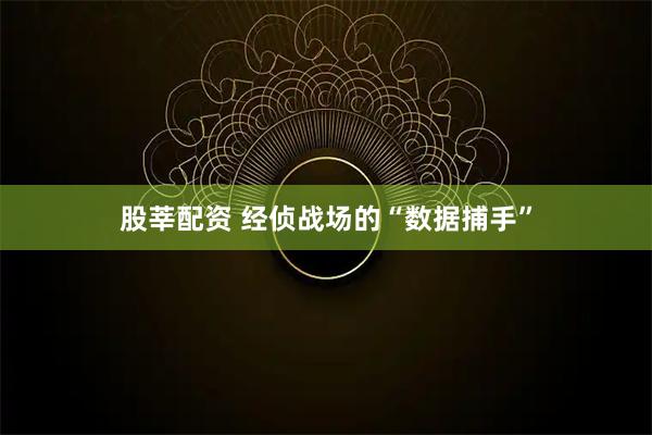 股莘配资 经侦战场的“数据捕手”