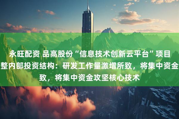 永旺配资 品高股份“信息技术创新云平台”项目延期，同步调整内部投资结构：研发工作量激增所致，将集中资金攻坚核心技术
