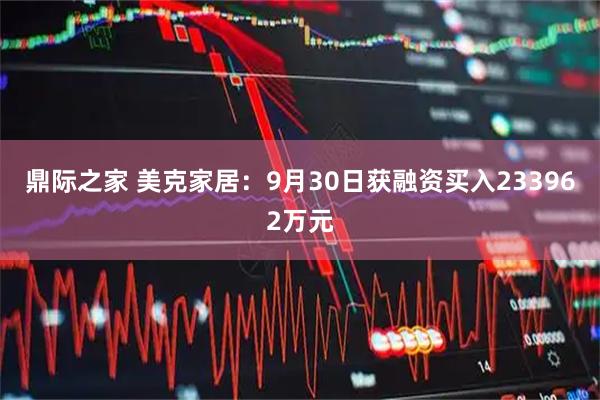 鼎际之家 美克家居：9月30日获融资买入233962万元